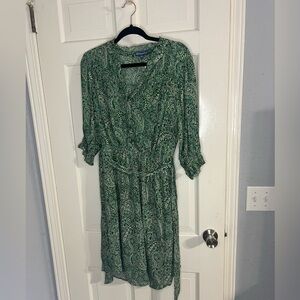 Democracy Teal and White Patterned Blouse XS